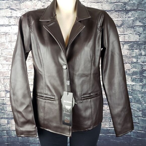 Deluxe Brown PVC Jacket, Medium - Picture 1 of 7